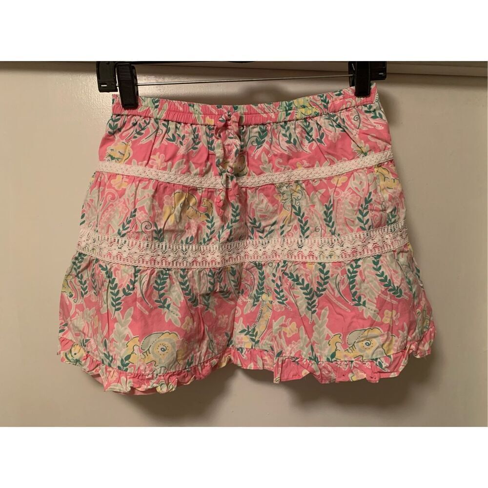 Lily Pulitzer Skirt Girls 12 Pink/Green Millionaire's Row Jungle Animal